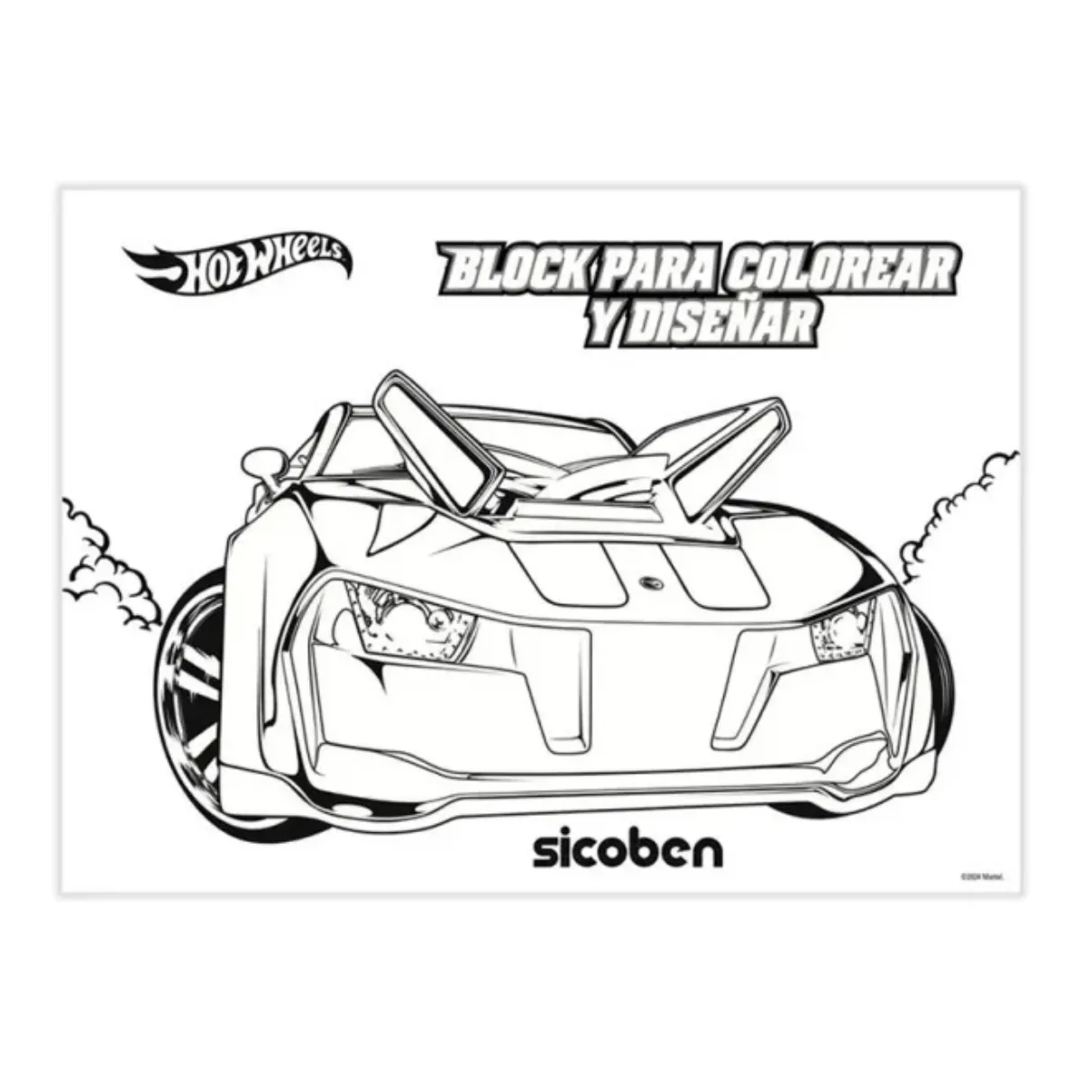Block para Colorear Hot Wheels