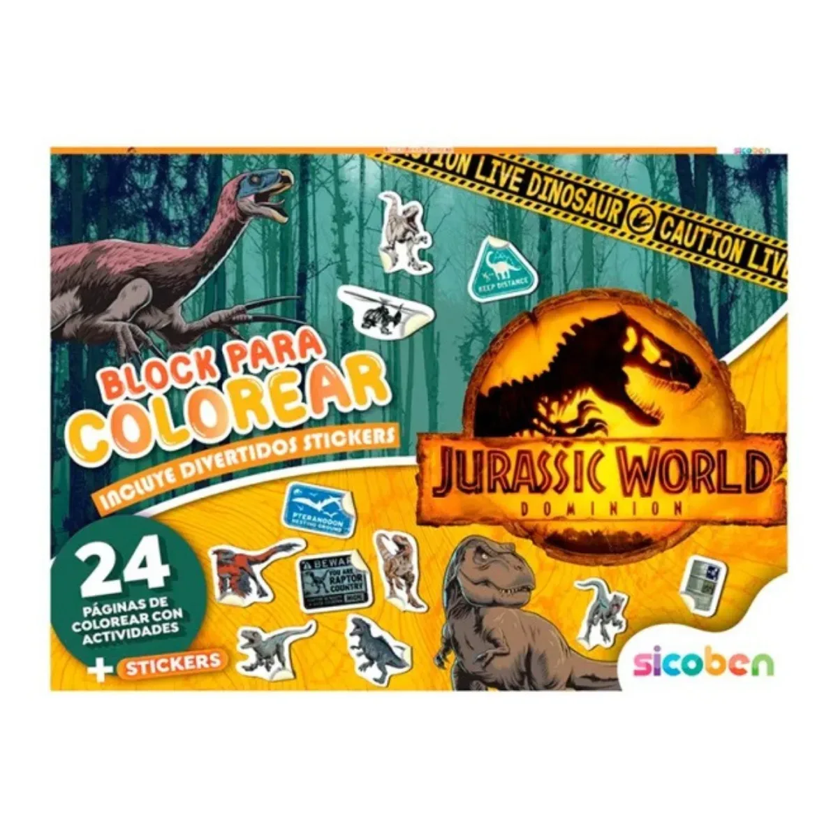 Block para Colorear Jurassic World