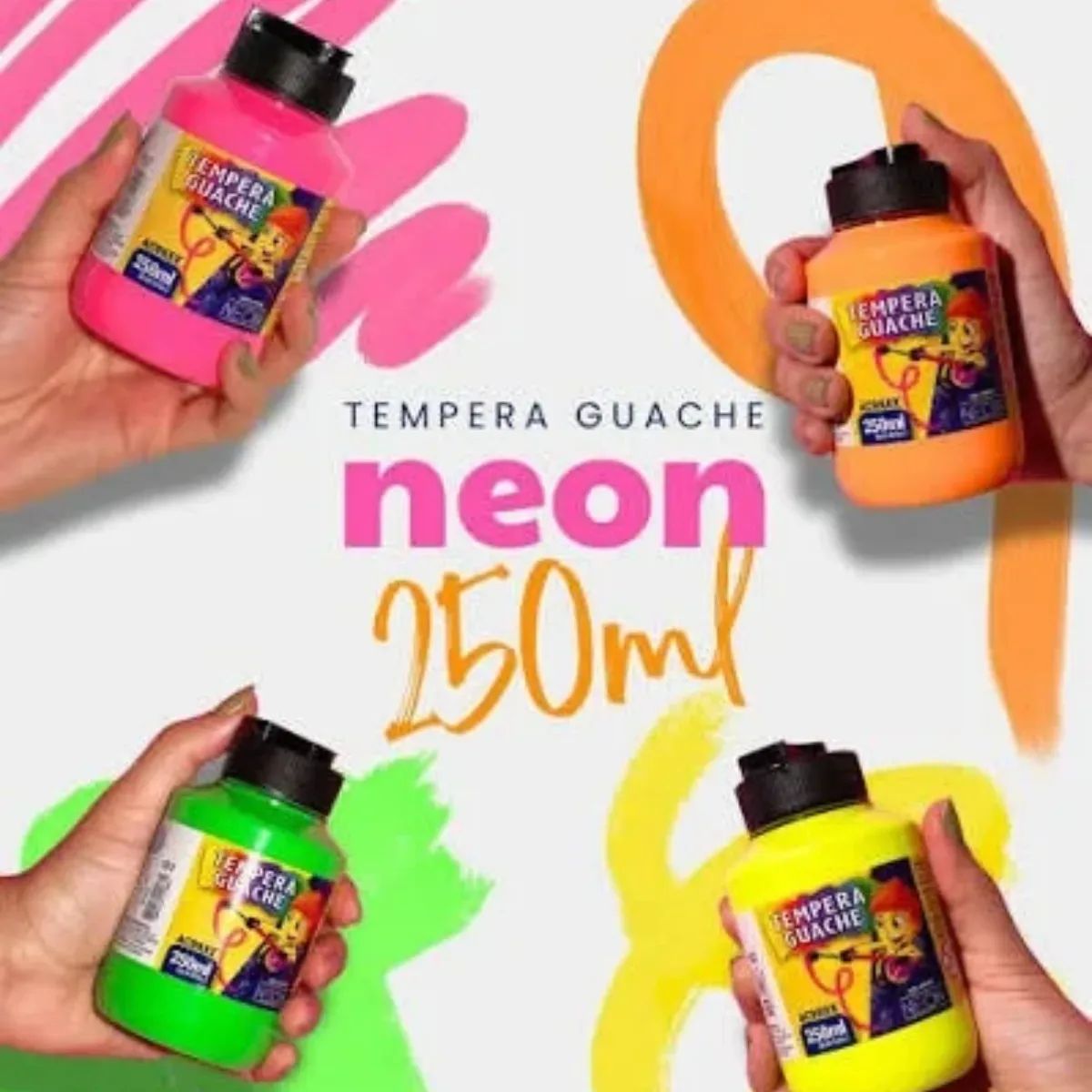 Temperas Acrilex 250ml - Neón