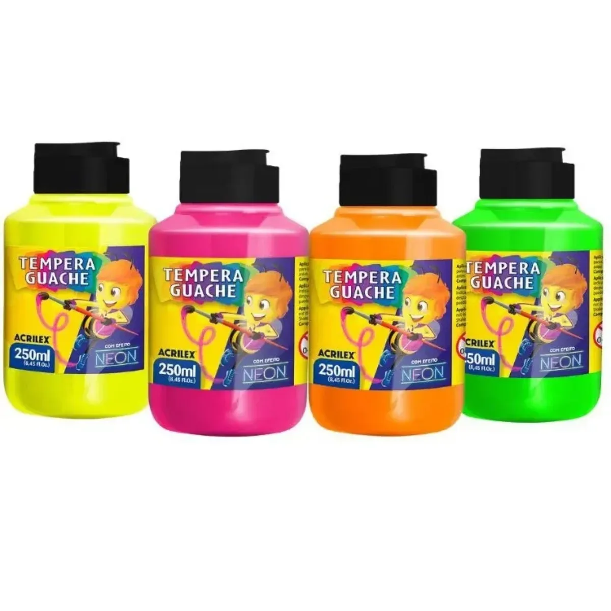 Temperas Acrilex 250ml - Neón