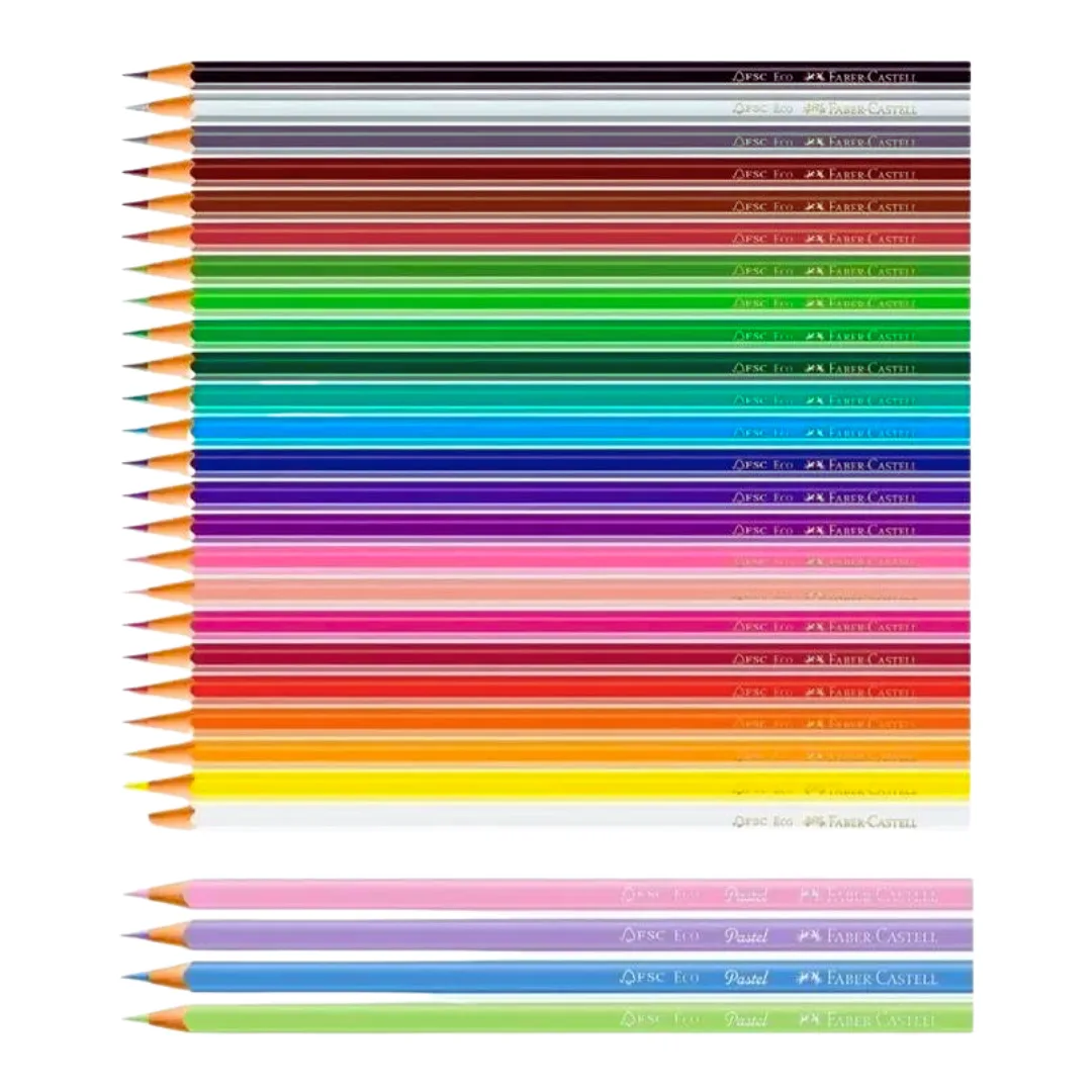 Colores Faber Castell x28 Inc. tonos pasteles