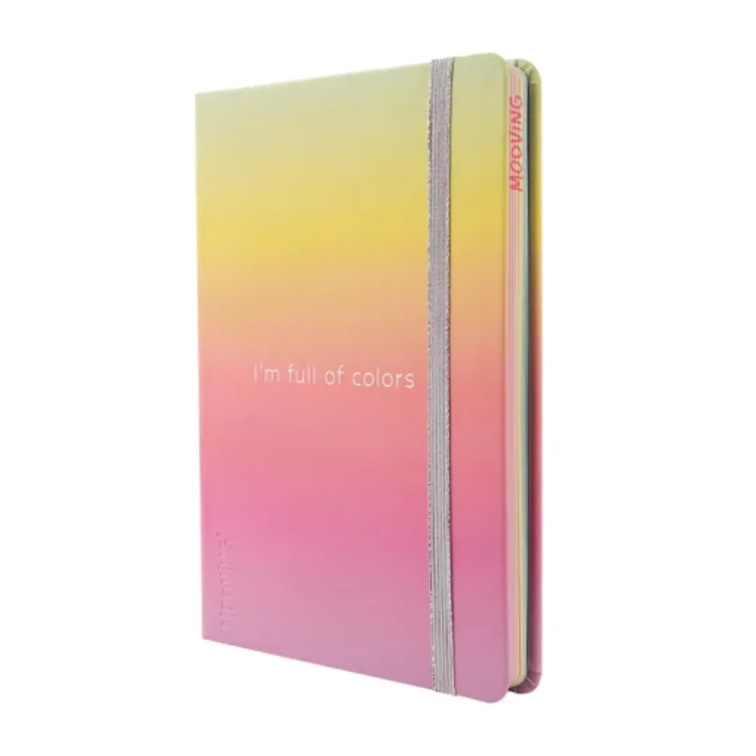 Cuaderno A5 Rainbow 96 hojas Lisas de colores - Mooving
