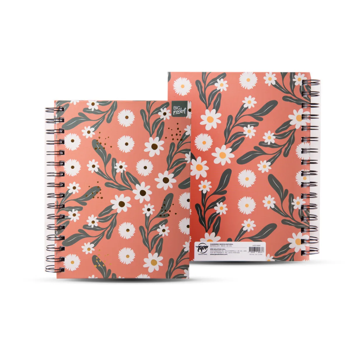 Cuaderno Flores 96h Tapa Dura - Big Life