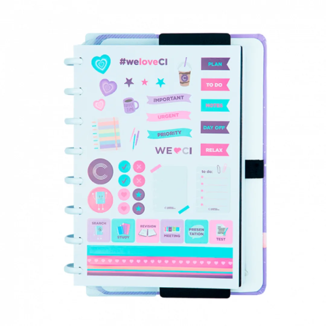 Cuaderno Inteligente A5 con Discos - Galaxy Lila