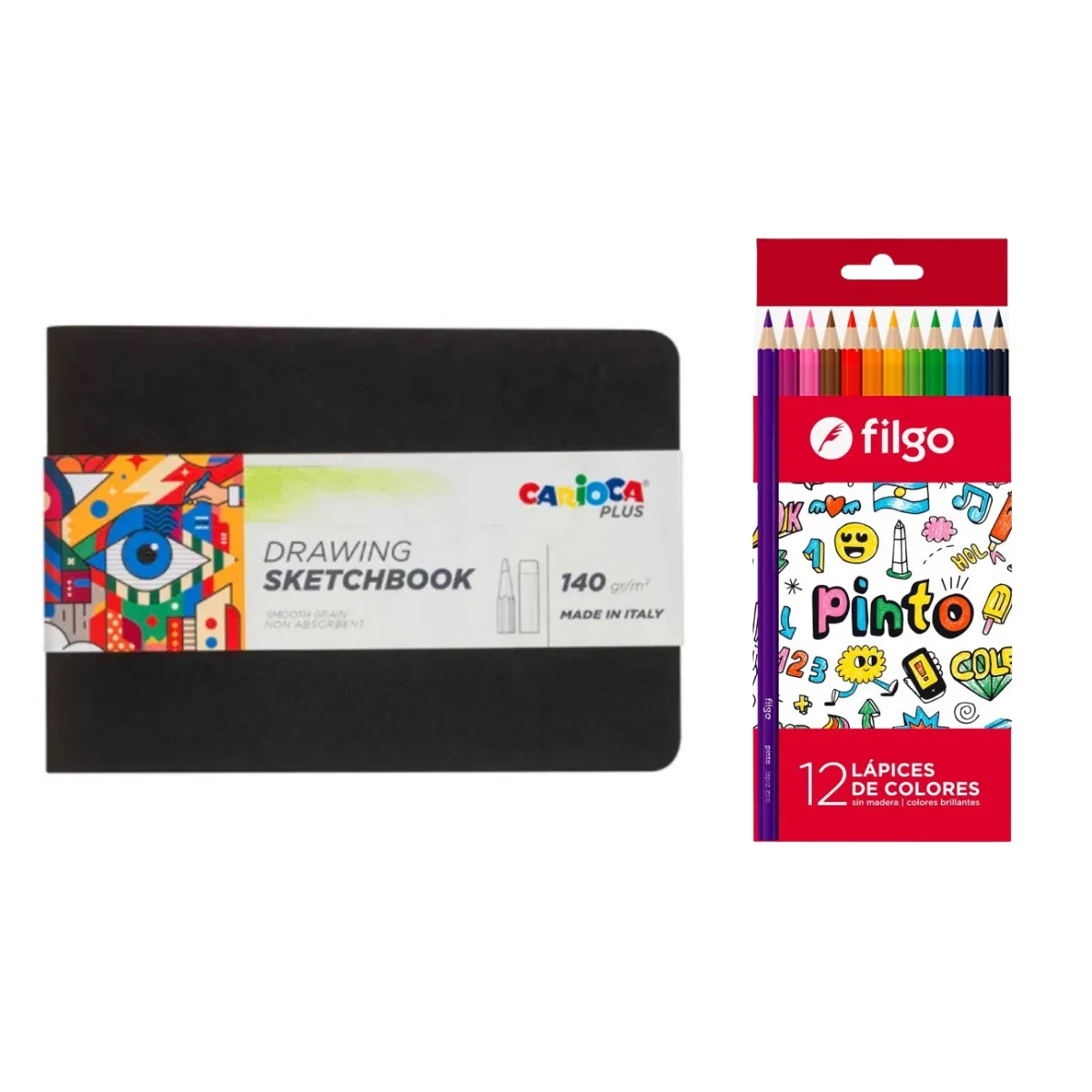 Cuaderno Sketchbook + Colores Filgo