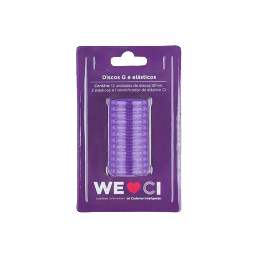 Discos G Violeta y Elastico para Cuaderno Inteligente