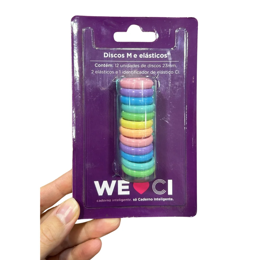 Discos M Multicolor y Elastico para Cuaderno Inteligente