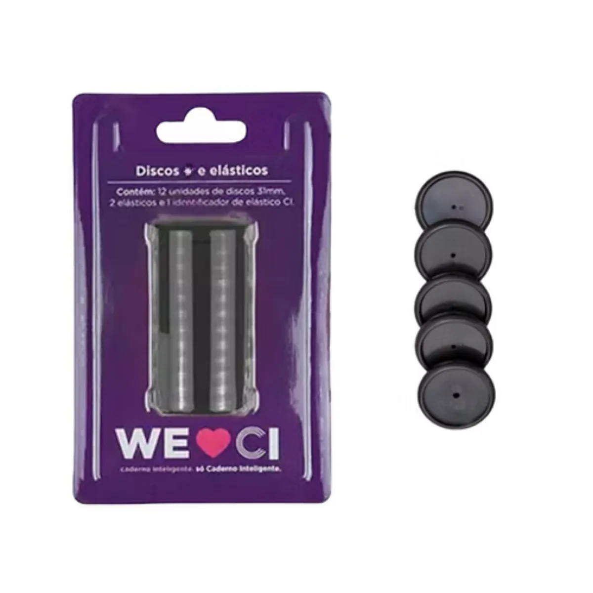 Discos M Negros y Elastico para Cuaderno Inteligente