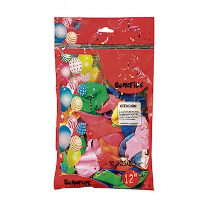 Globos Surtidos N°12 - 50 Unidades