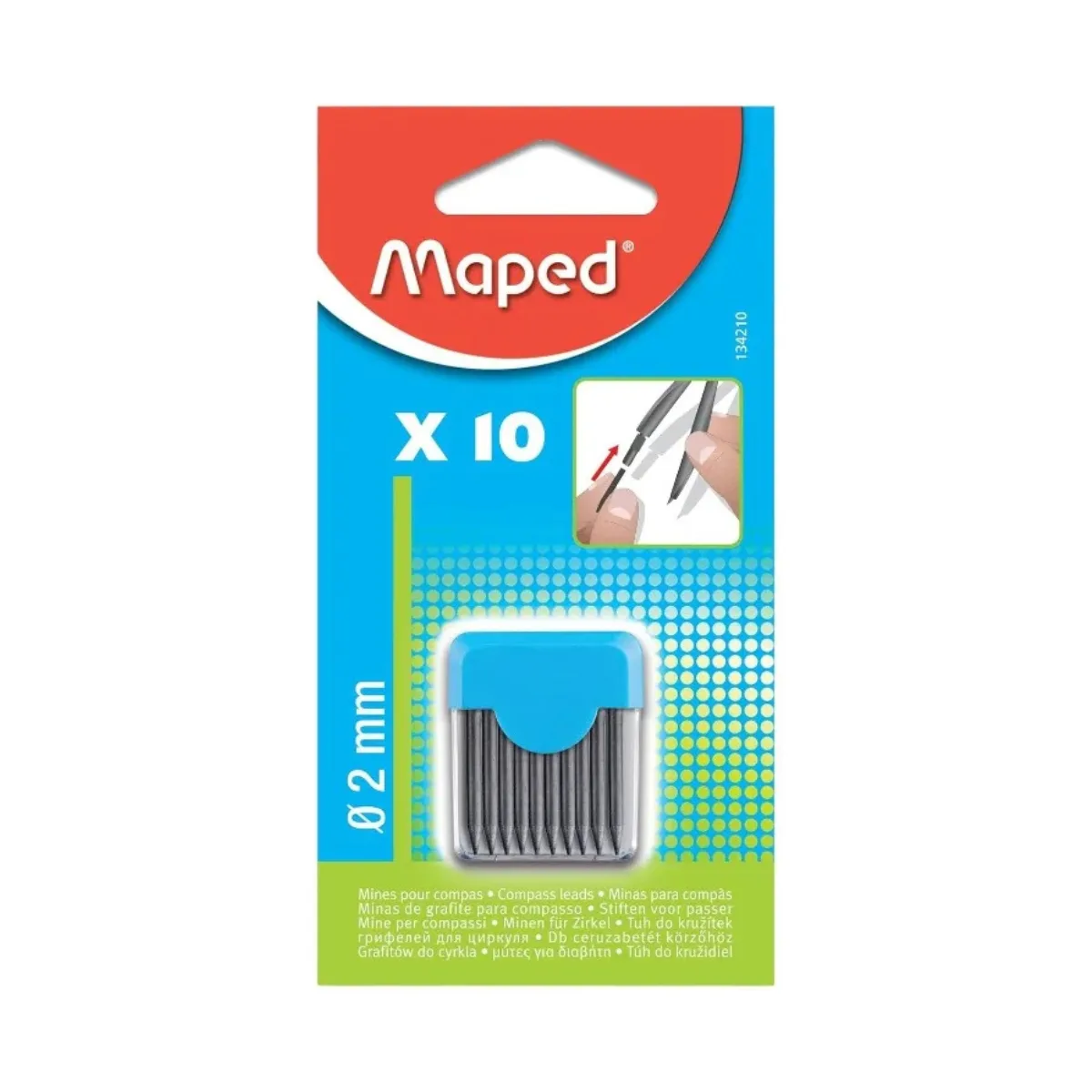 Grafos Minas x10 para Compas 2mm - Maped