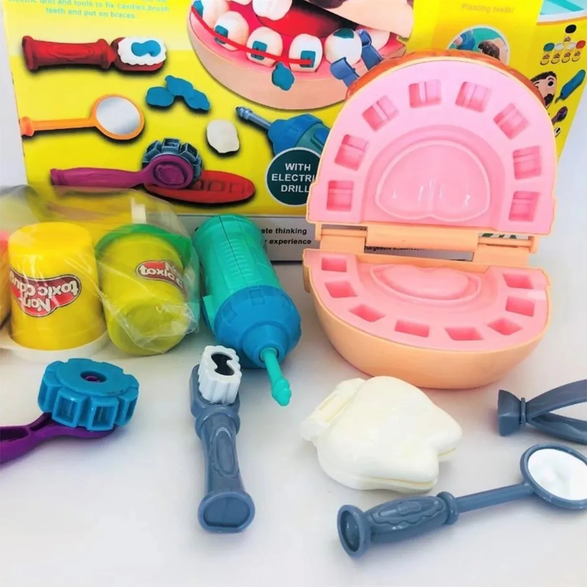 Juego De Plastilina Play-doh Dentista Bromista 3