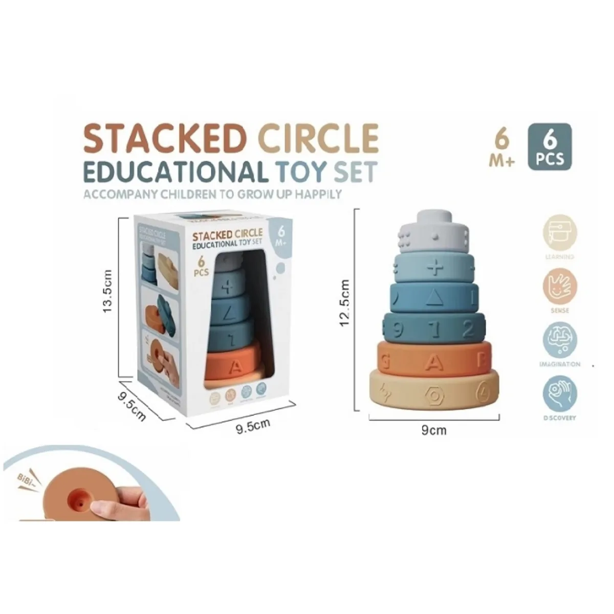 Juguete Circulos Apilables en Silicona - Primera Infancia 4