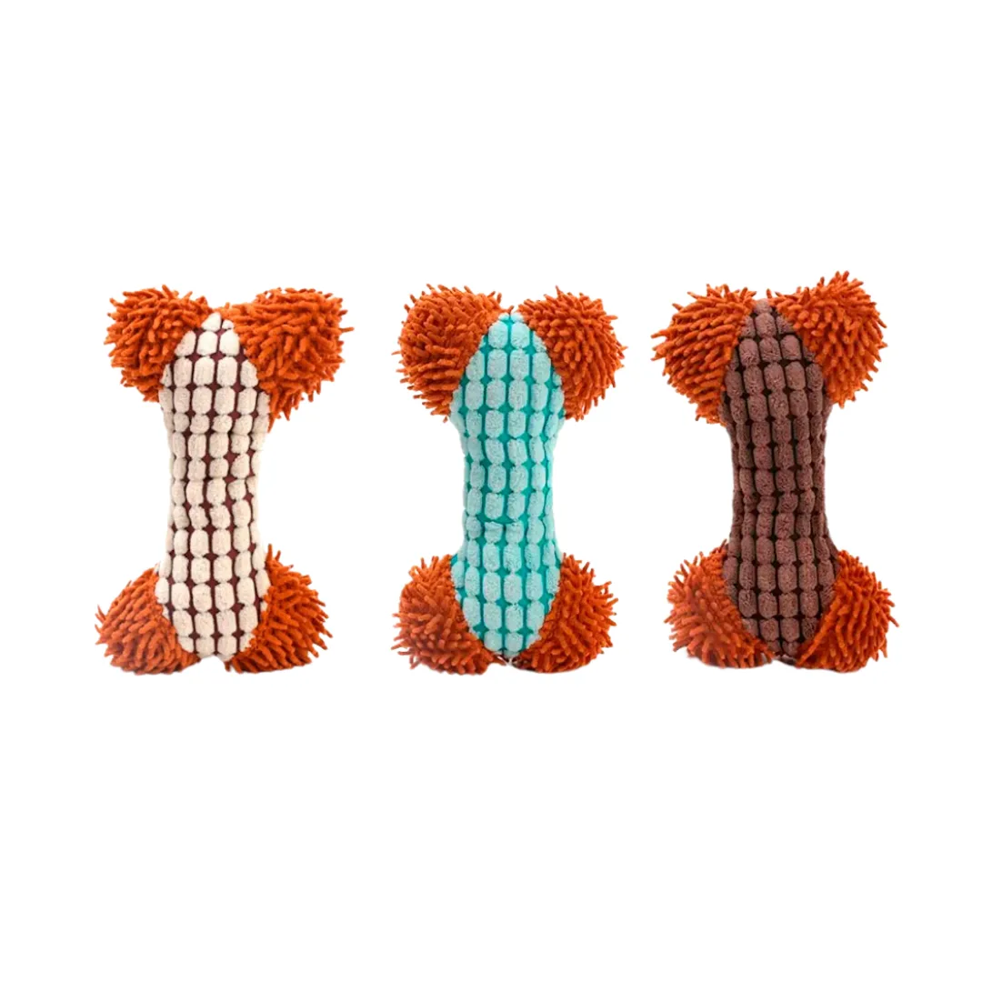 Juguete Mascota - Hueso de Peluche con chifle