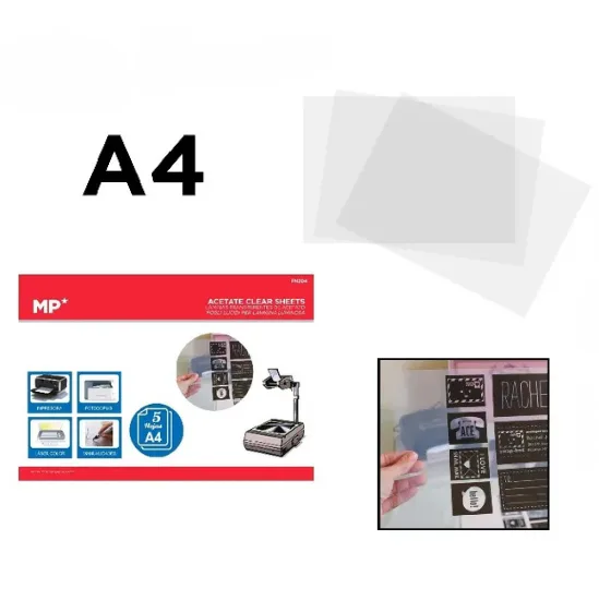Láminas Transparentes Acetato A4 para Impresora x5