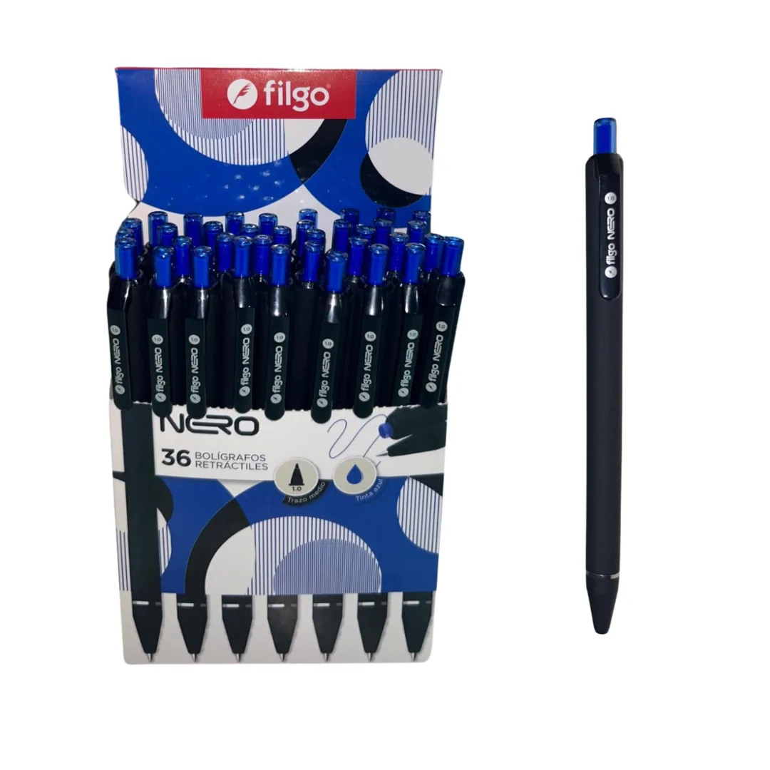 Lapicera Retractil Nero Azul - Filgo