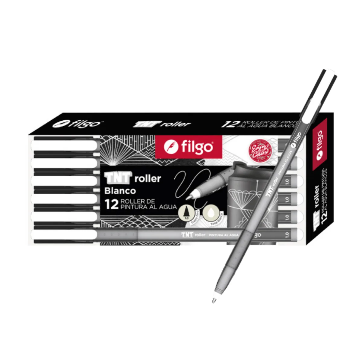 Lapicera TNT Roller 1.0mm Blanco - Filgo