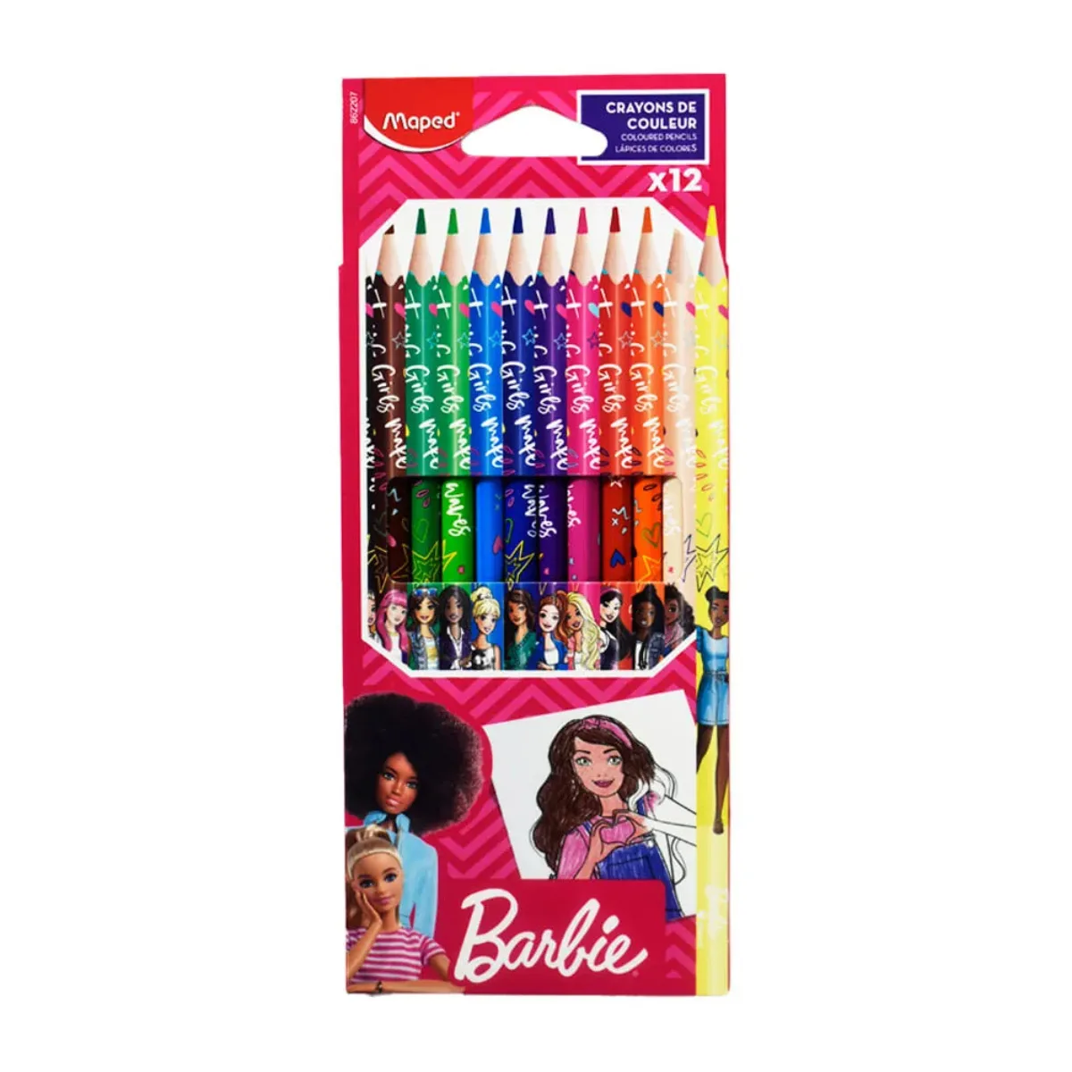 Lapices de Colores Barbie x12 - Maped