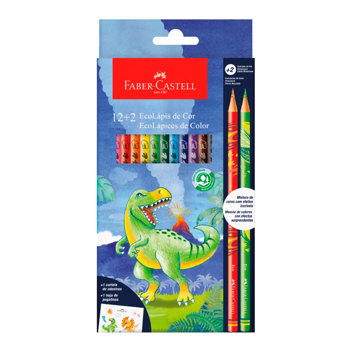 Lapices de Colores Faber Castell x14 Dinosaurio
