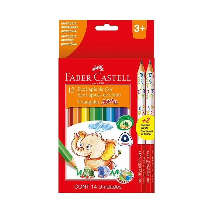 Lapices de Colores  Jumbo x12 +2 - Faber Castell