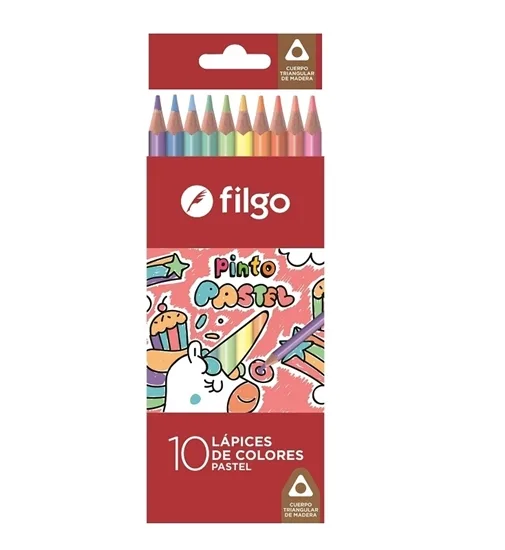 Lapices de Colores Pasteles x10 - Filgo