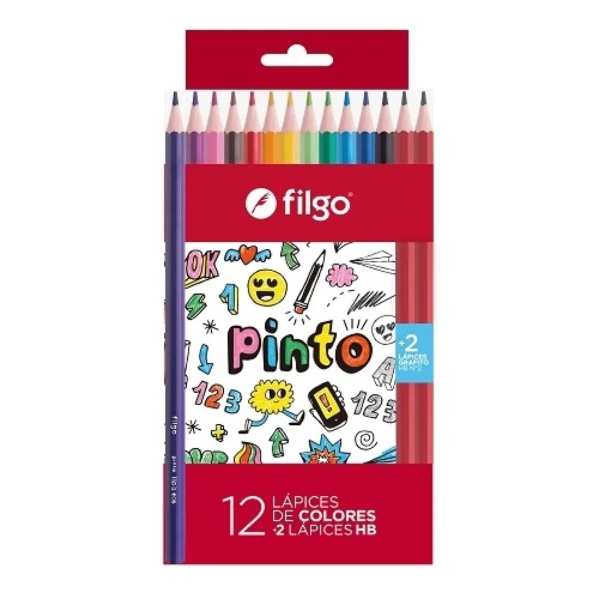 Lapices de Colores Pinto x12 + 2 Lapices - Filgo