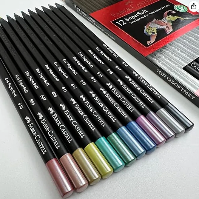 Lapices de Colores Supersoft x12 Metalizados - Faber Castell