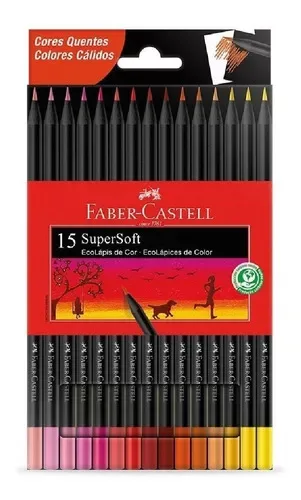 Lapices de Colores Supersoft x15 Calidos - Faber Castell