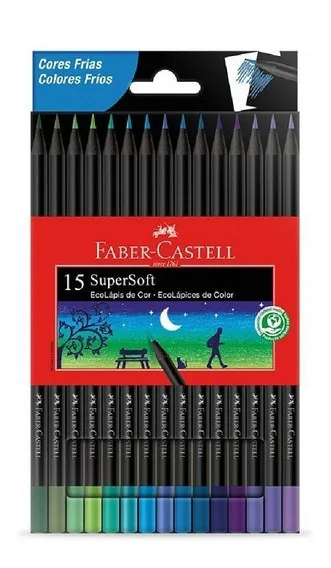 Lapices de Colores Supersoft x15 Frios - Faber Castell