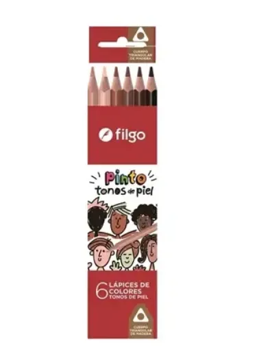 Lapices de Colores Tonos de Piel x6 - Filgo