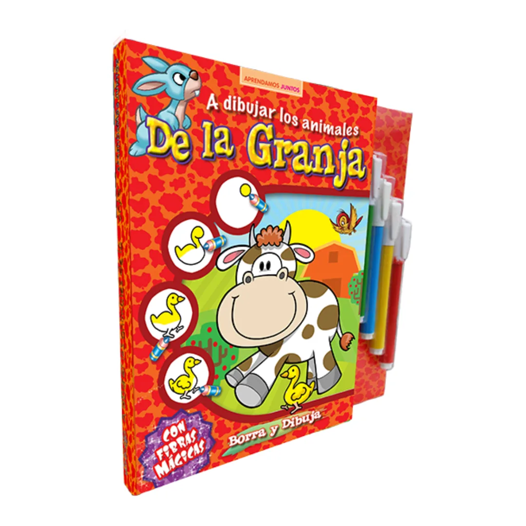Libro Borra y Dibuja - Animales de la Granja