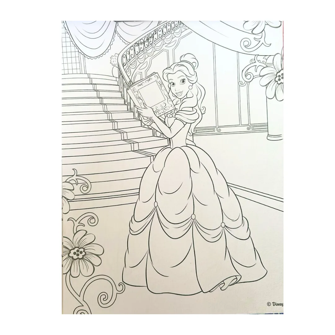 Libro Colorear con Brillantina - Princesas Disney