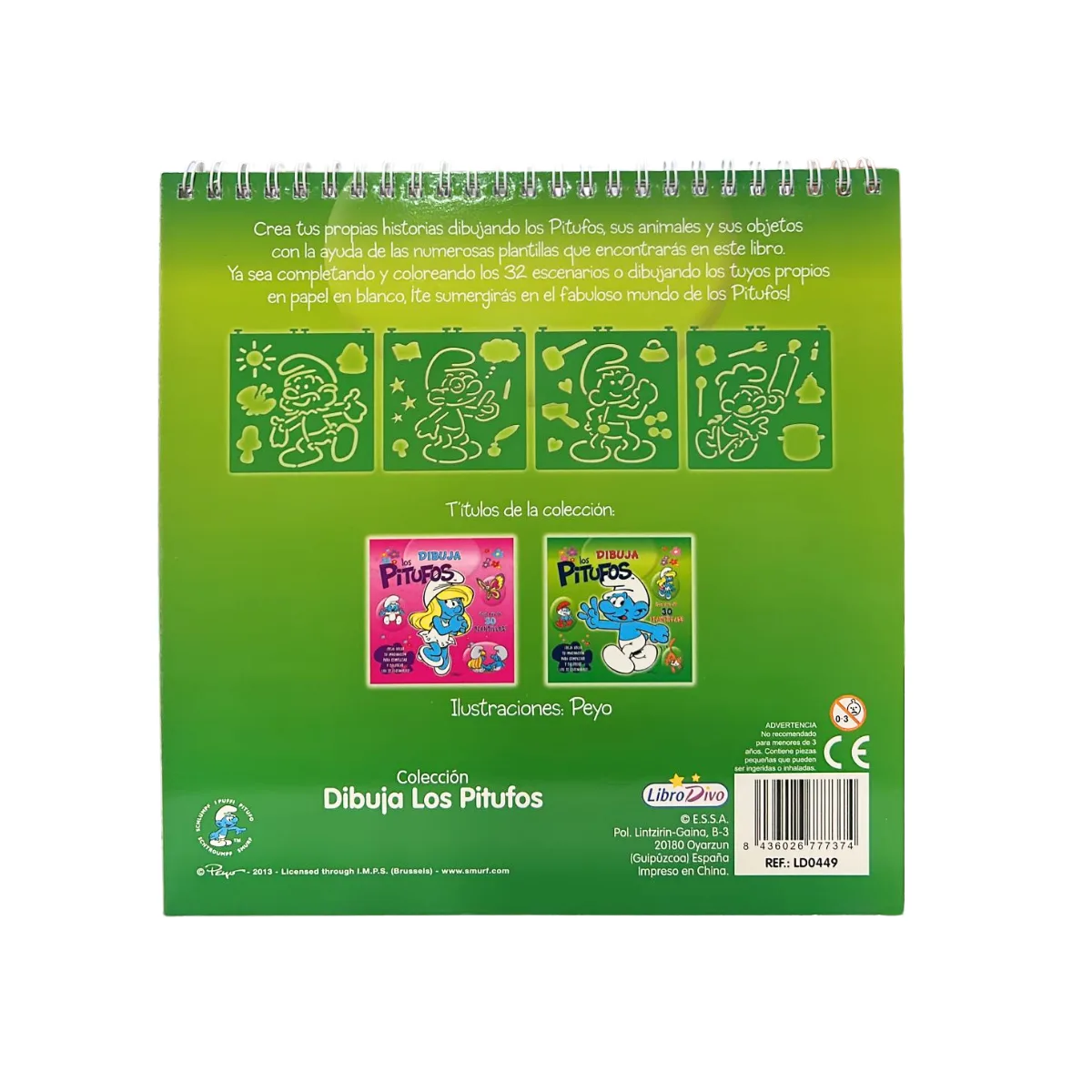 Libro con Plantillas para Dibujar - Los Pitufos 3