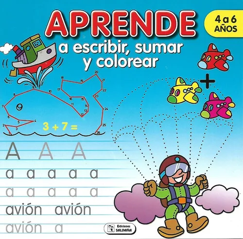 Libro De Actividades Para Aprender A Escribir,sumar Y Pintar