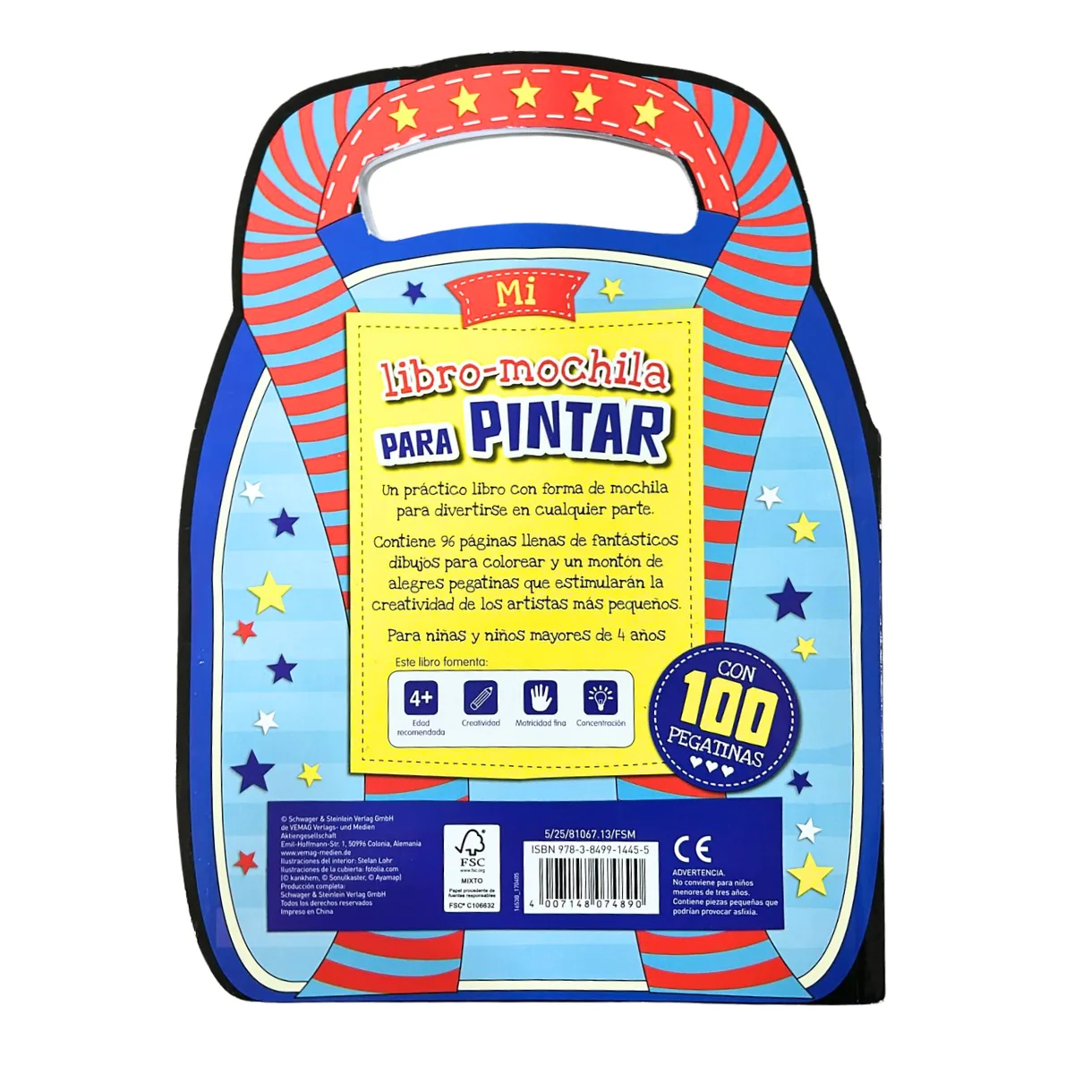 Libro Mochila para pintar con stickers