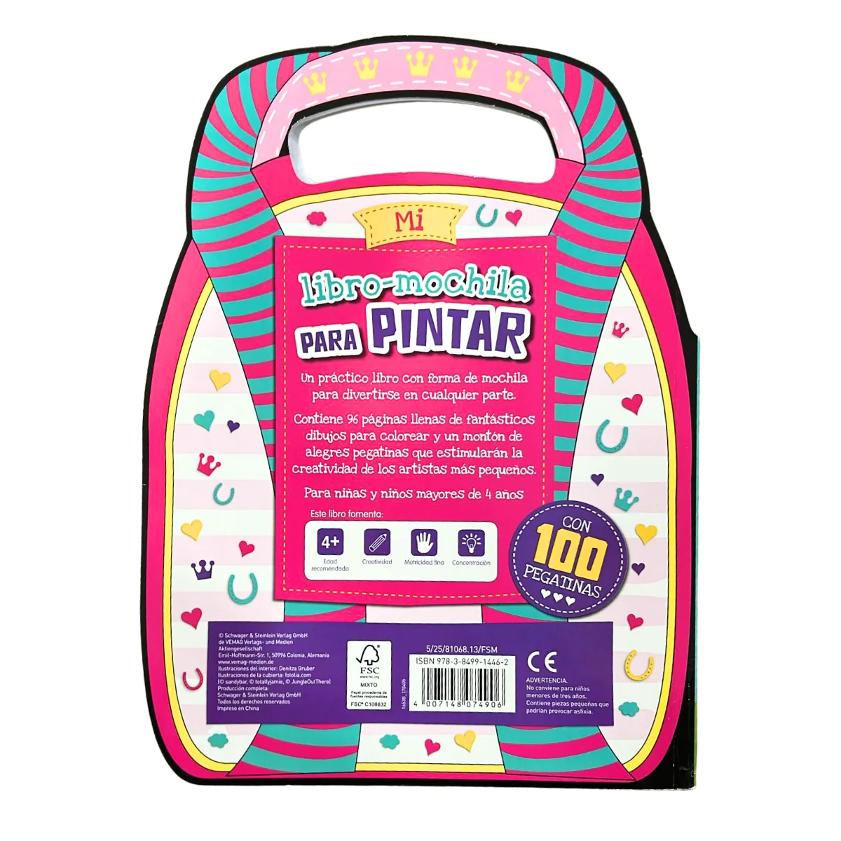 Libro Mochila para pintar con stickers