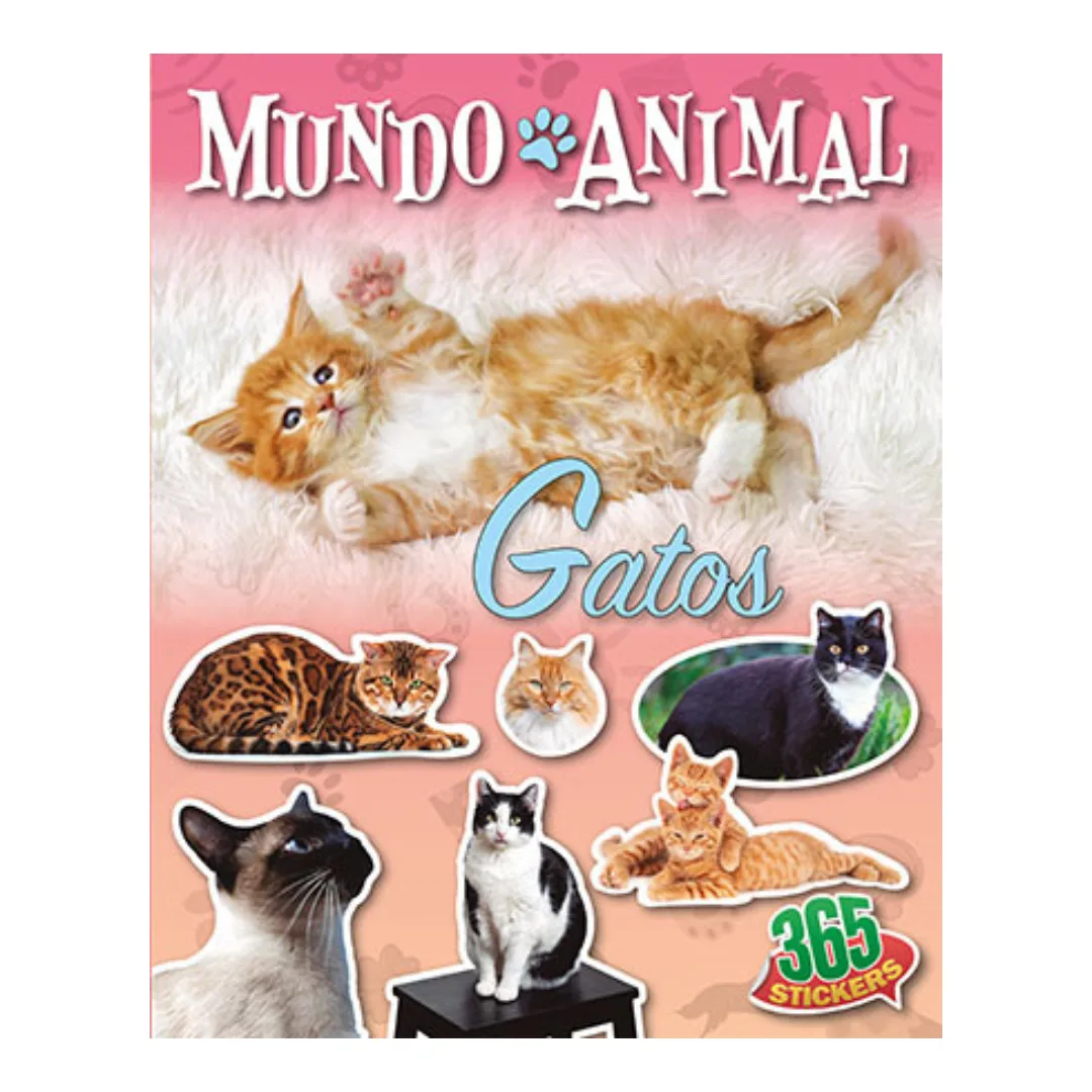 Libro Mundo Animal con Stickers - Gatos