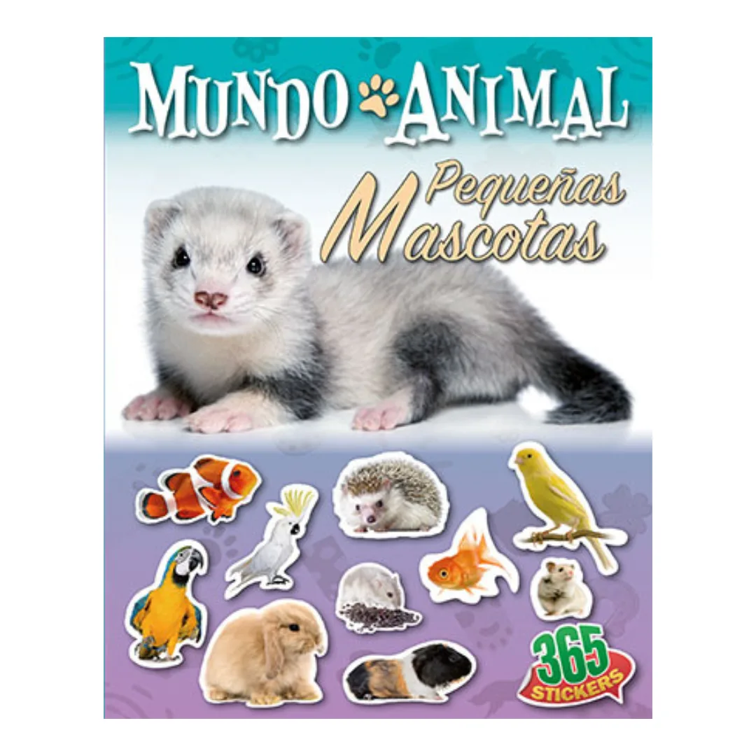 Libro Mundo Animal con Stickers - Pequeñas Mascotas