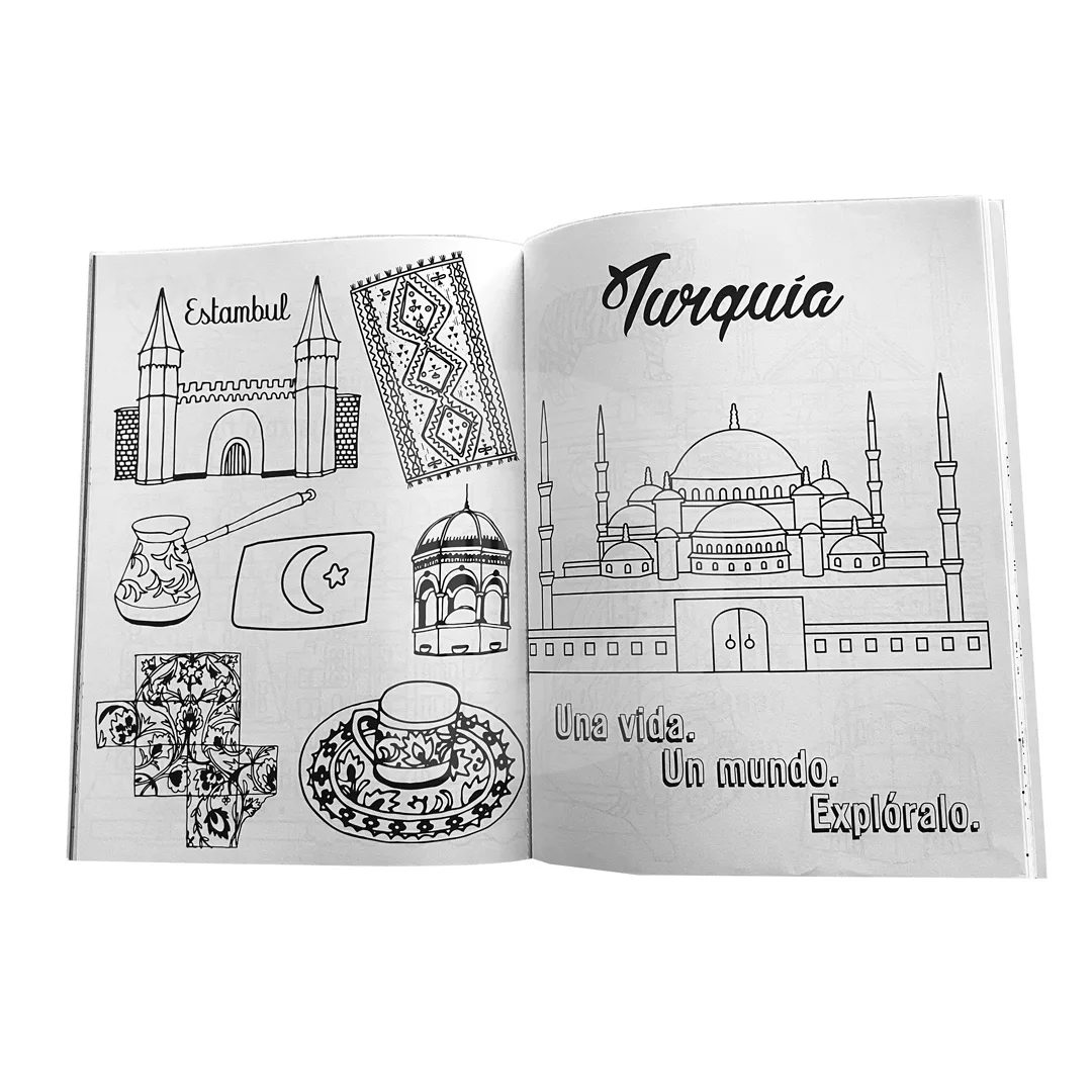 Libro para Colorear Adultos - Viaje al mundo