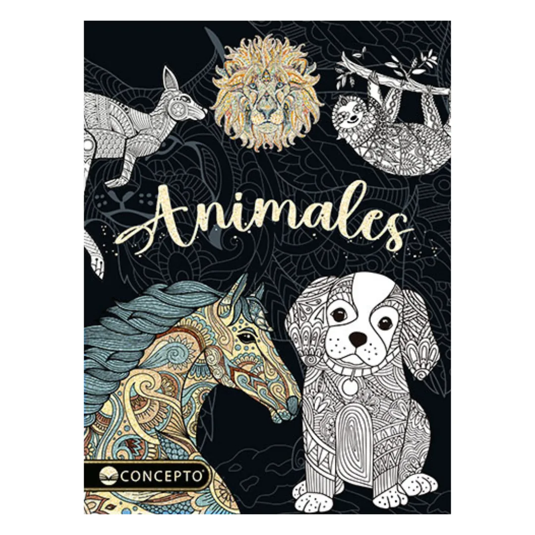 Libro para Colorear Animales - Relax Arte Glitter