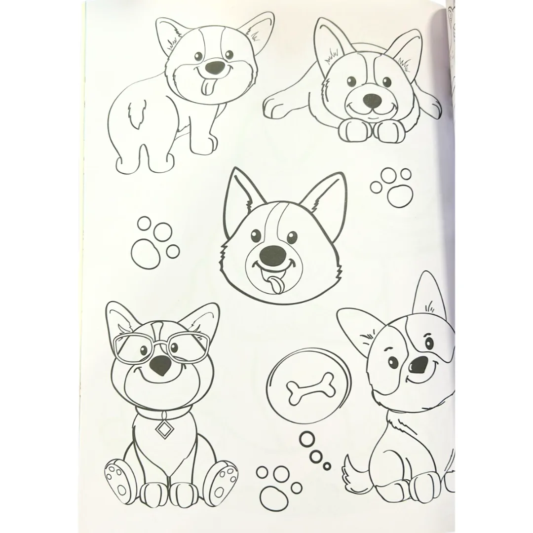 Libro para colorear Divertidos Perritos