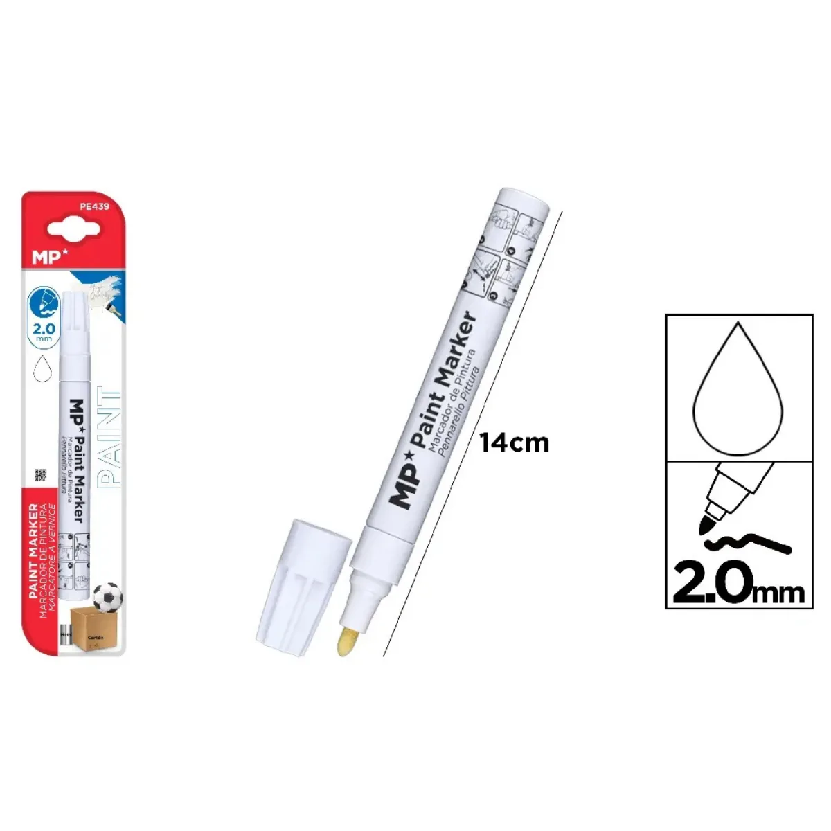 Marcador Permanente Blanco 2.0mm 2
