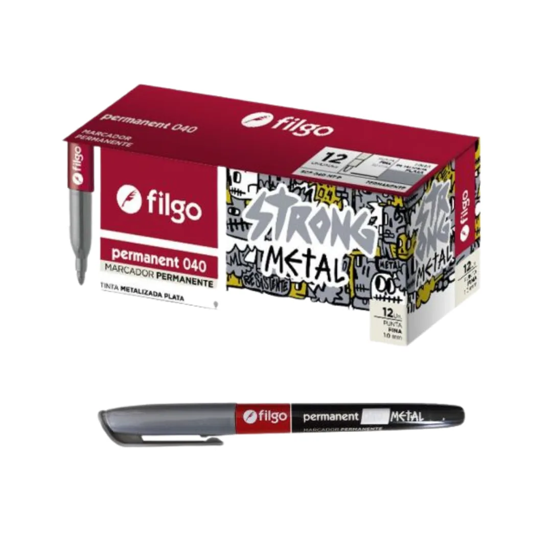 Marcador Permanente Plateado Fino - Filgo