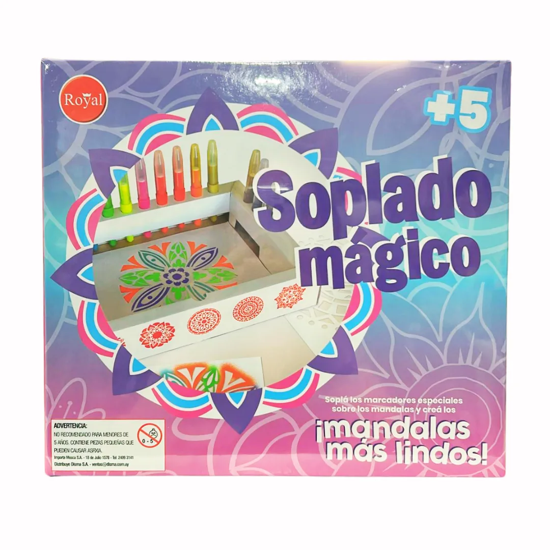 Marcadores Aerografos Soplado Magico con Stencil - Royal
