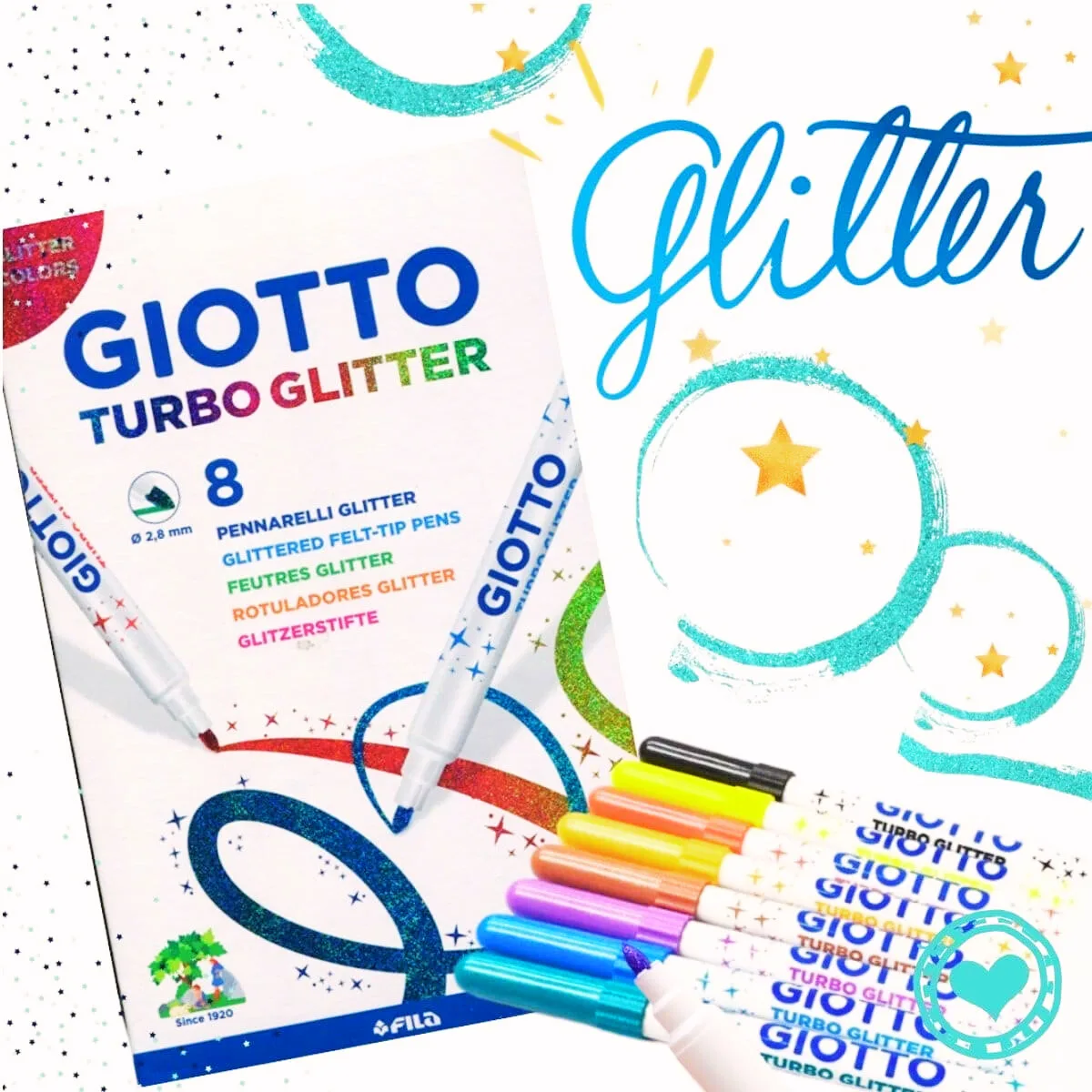 Marcadores con Glitter x8 - Giotto