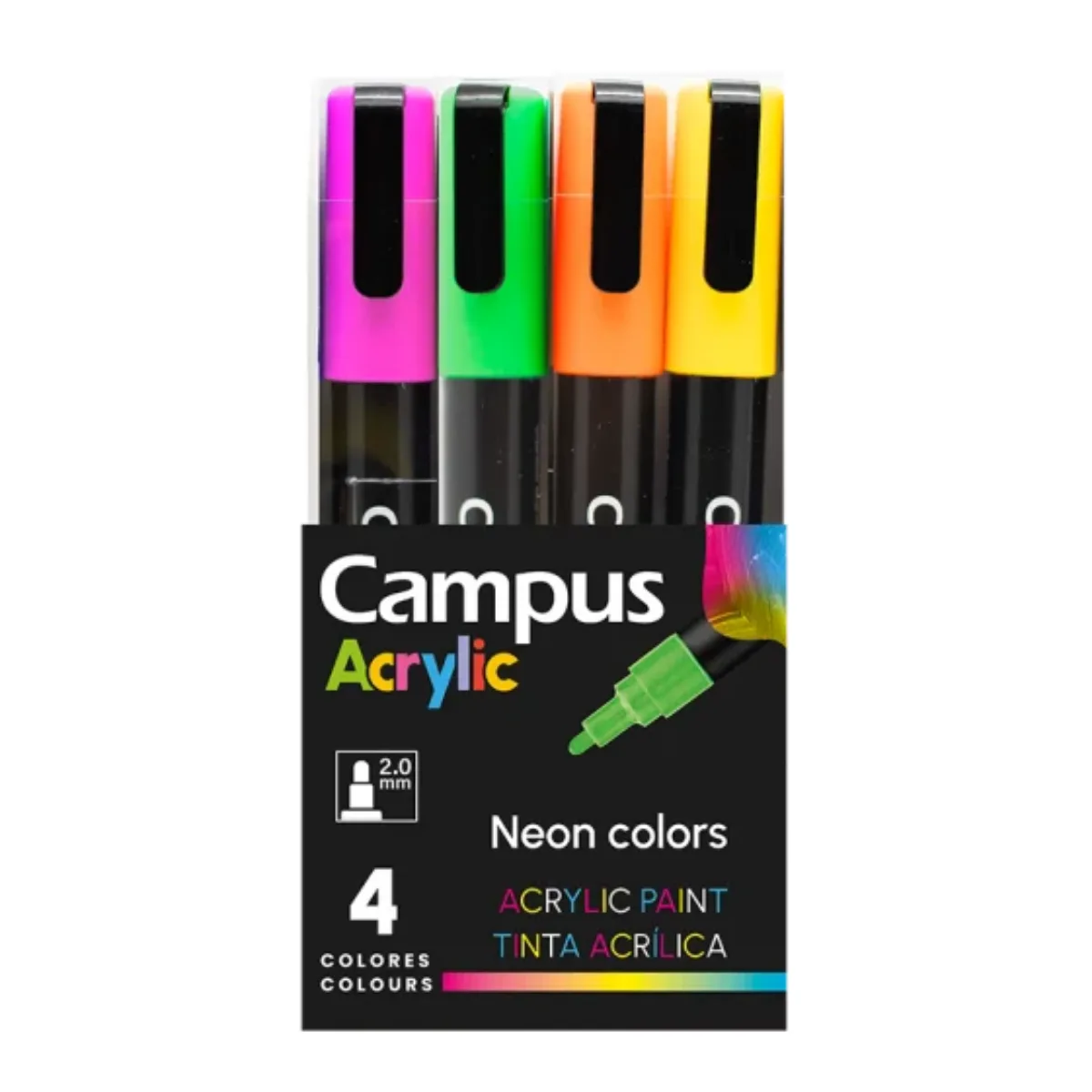 Marcadores de Pintura Acrilica x4 Neon - Campus Similar Posca