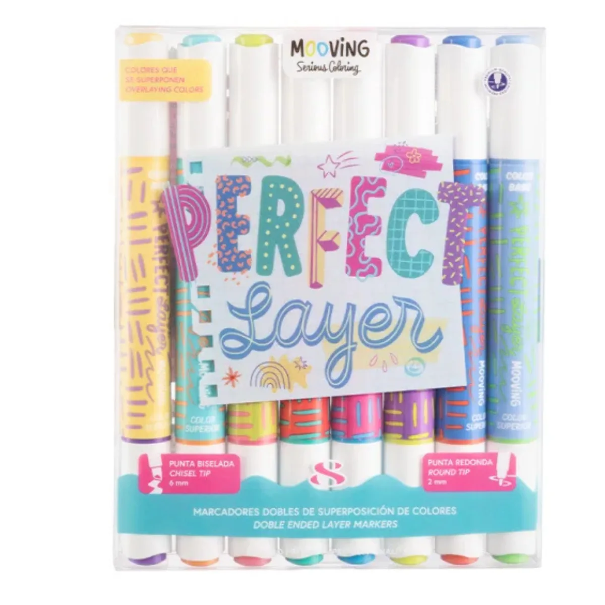 Marcadores Doble Superposicion Mooving X8
