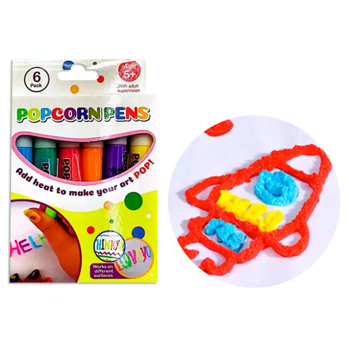 Marcadores Efecto 3D Popcorn - 6 colores
