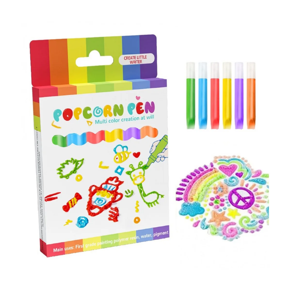 Marcadores Efecto 3D Popcorn - 6 colores