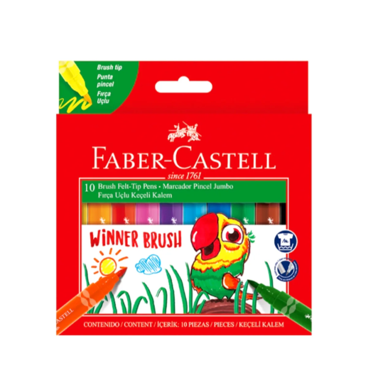 Marcadores Jumbo Punta Pincel x10 - Faber Castell