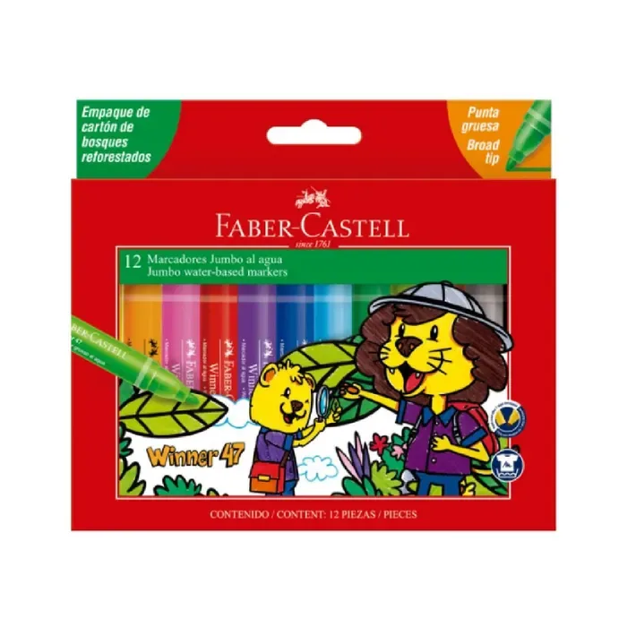 Marcadores Jumbo x12 - Faber Castell